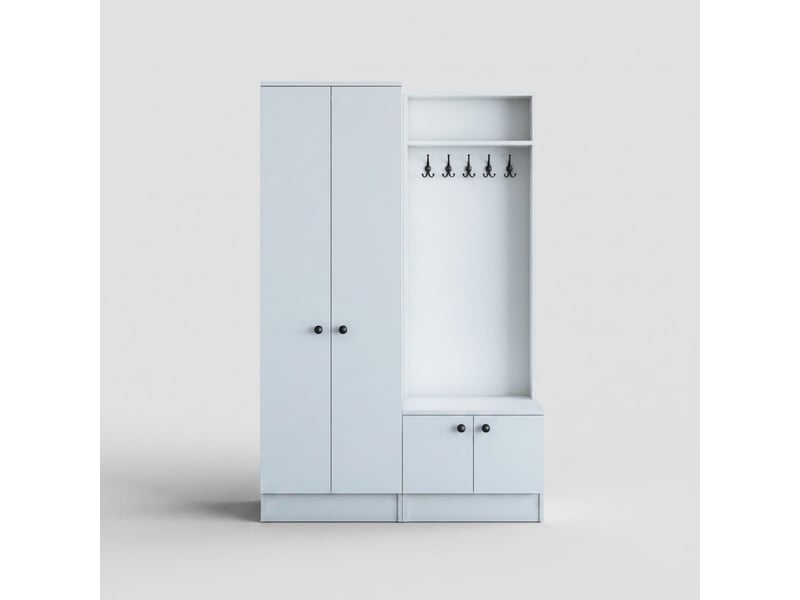  Meuble d'entrée avec porte-manteau et armoire vestiaire nythos  - Conforama C