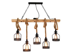 Suspension vintage rétro industriel noir bois suspension luminaire e27 *5