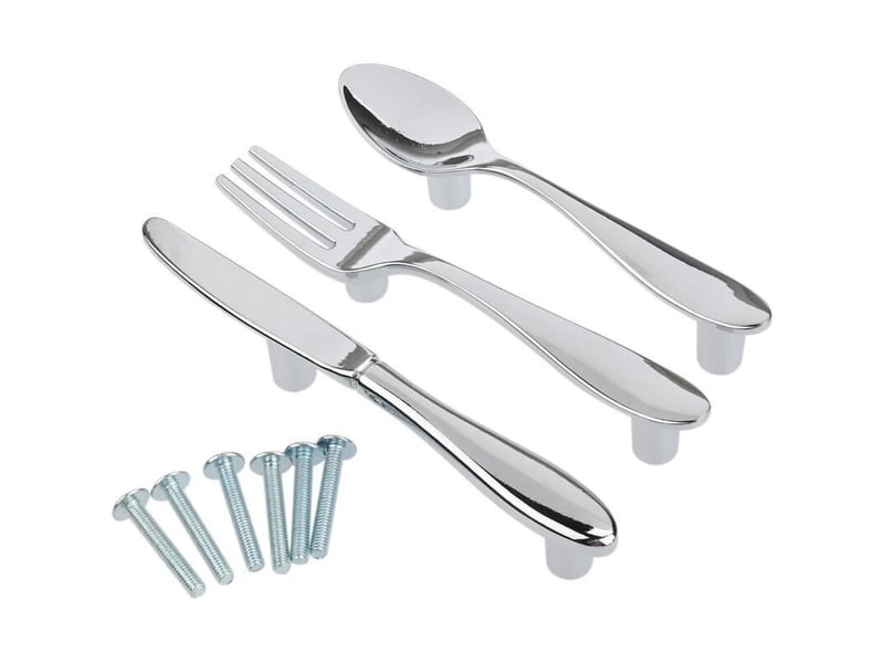 3pcs couteau cuillère fourchette armoires de cuisine tiroir placard pull manches boutons - Conforama E