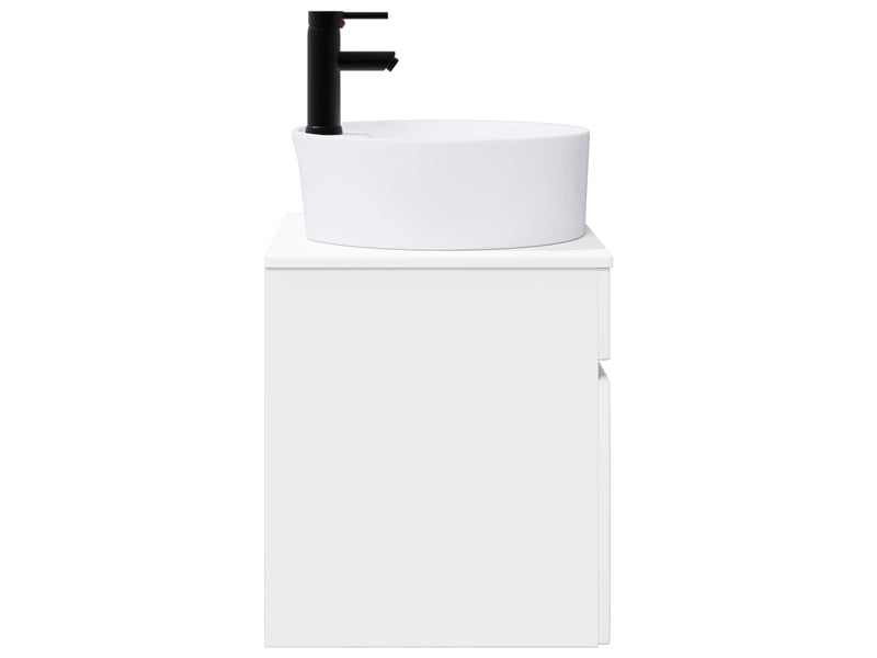  Meuble de lavabo mural, rangement salle de bain blanc 49x44.5x65 cm  - Conforama C