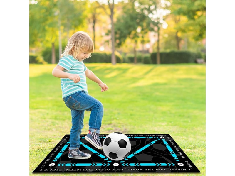 Grand Tapis de Football pour Chambre Enfant Foot - Motif Ballon de Football - Décoration pour Chambre de Garçon, Chambre à Coucher, Intérieur, Tapis de Yoga, 1,5 x 2,1 m
