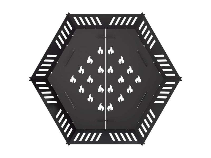  Brasero exterieur, foyer de cheminée noir 80x80x23 cm acier  - Conforama E