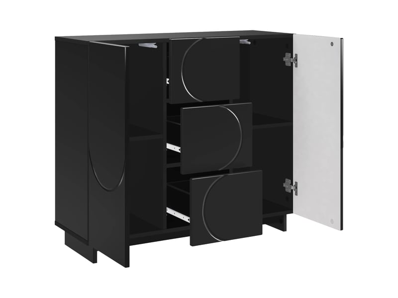  Buffet salon, buffet de rangement noir 85,5x31x75 cm bois d'ingénierie shl65426  - Conforama C