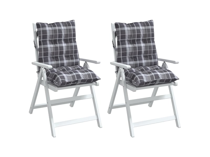  Lot de 2 coussins d'extérieur, coussins de chaise motif à carreaux grises cf56394  - Conforama D