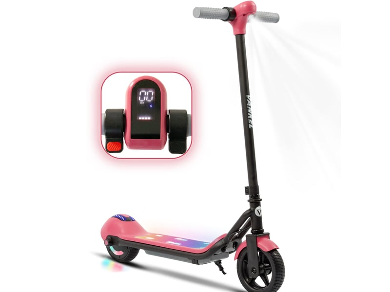  Trottinette électrique enfant rose cityroller 14 kmh, 3 modes vitesse, e-bremse, bluetooth, éclairage led, écran digital  - Conforama A