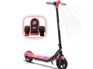 Trottinette électrique enfant rose cityroller 14 kmh, 3 modes vitesse, e-bremse, bluetooth, éclairage led, écran digital