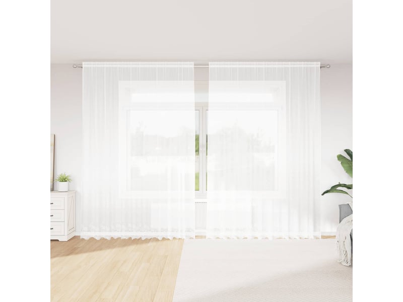  Rideau en dentelle, rideau ajouré, voilage blanc 300 x 300 cm polyester cf43800  - Conforama B