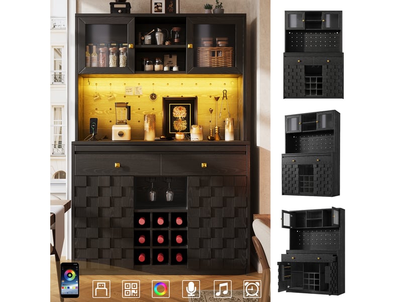  Colonne de cuisine, 120x40x178 cm, noir cao-N620GG260707S-conf-NEW - Conforama B