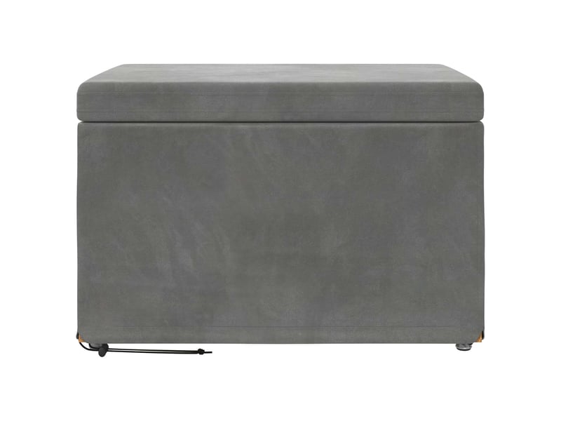 Tabouret bas, ottoman gris foncé 61x41x40 cm velours et bois composite  - Conforama D