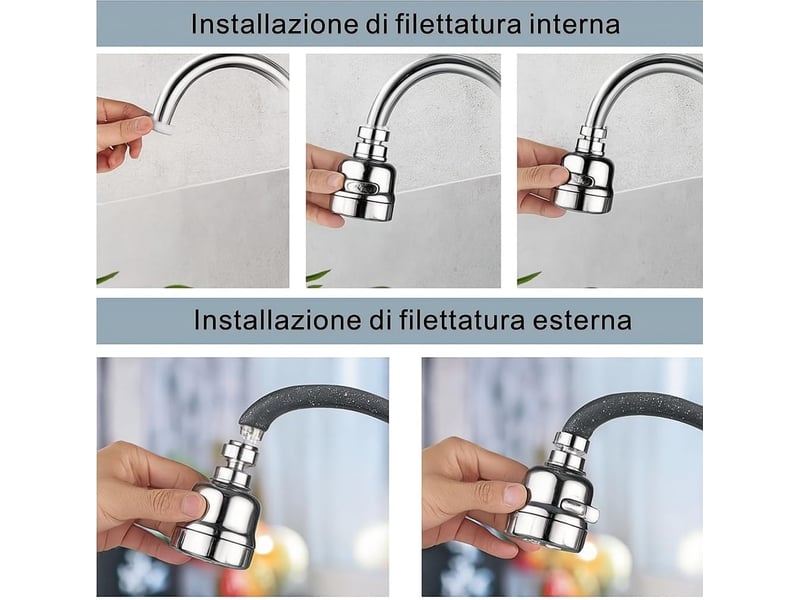  Robinet cuisine aérateur rotatif jetbreaker, modes anti-éclaboussures filtre  - Conforama B