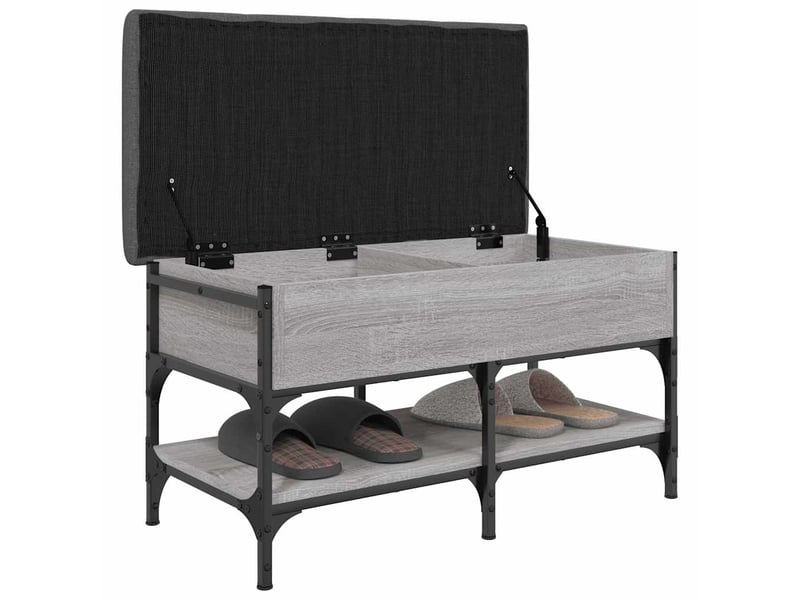  Banc à chaussures, banc de rangement sonoma gris 82x42x45 cm bois d'ingénierie  - Conforama D