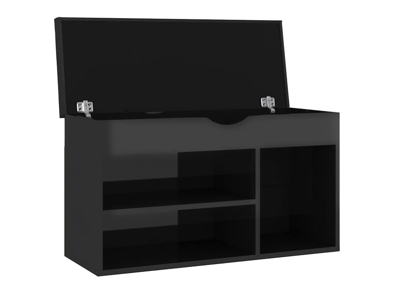  Banc à chaussures, meuble à chaussures et coussin noir brillant bois d'ingénierie  - Conforama D