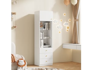 Vitrine coloris blanc 2 étagère(s) <strong>DESVIAE</strong> <strong></strong> - 50 cmx180 cm
