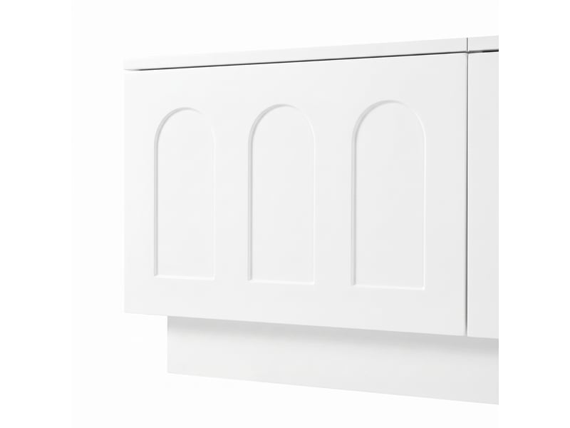 Meuble tv 4 portes éclairage led contrôlable par application blanc 200x40x42 cm GL6201W - Conforama D