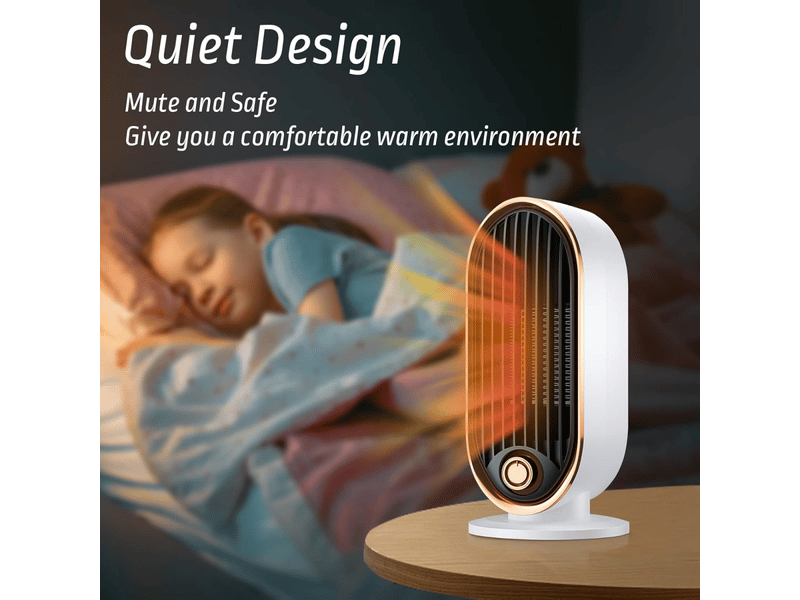  Chauffage de bureau 800 w, mini ventilateur électrique portable en céramique, chauffage et refroidissement personnels, 2 modes pour la maison, multicolore - 25.8 x 12.6 x 11.8 cm  - Conforama B
