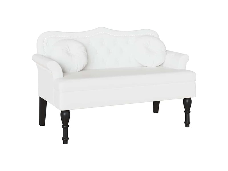 Banc chesterfield, canapé 2 places blanc 120,5x65x75 cm simili cuir - Conforama A