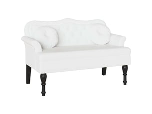 Banc chesterfield, canapé 2 places blanc 120,5x65x75 cm simili cuir