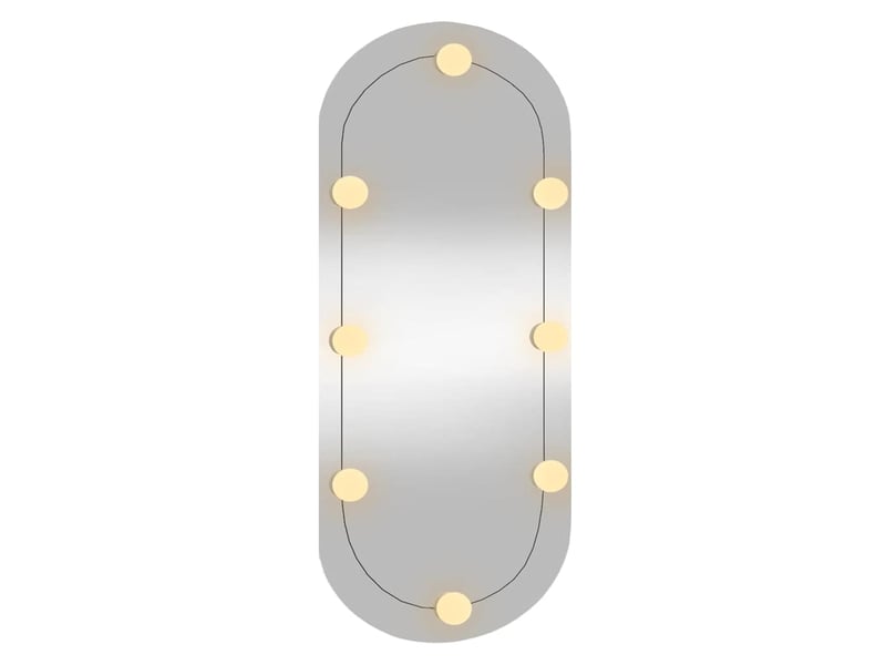 Miroir mural avec lumières led 35x80 cm verre ovale cf62818 - Conforama D