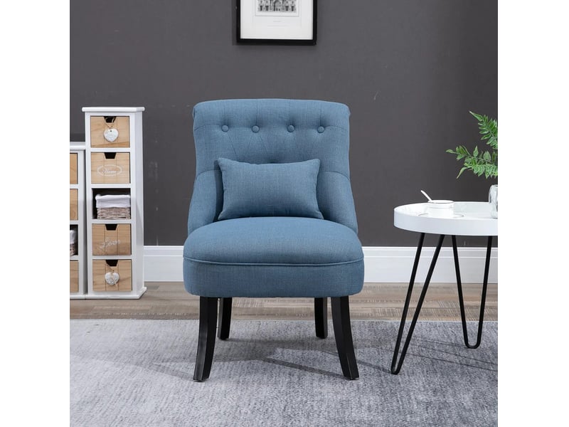  Fauteuil relax en lin bleu 52,5 x 69 x 77 cm cravdom  - Conforama B
