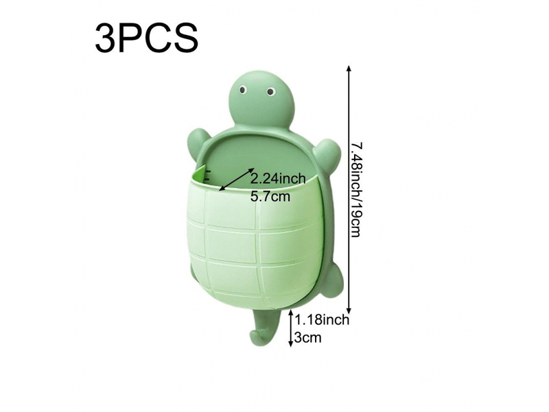 Lot de 3 porte-brosses à dents en forme de tortue mignonne, organisateur de rangement mural pour salle de bain - Conforama E