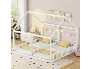 Lit cabane 2x90x200 cm <strong></strong> <strong></strong> coloris blanc