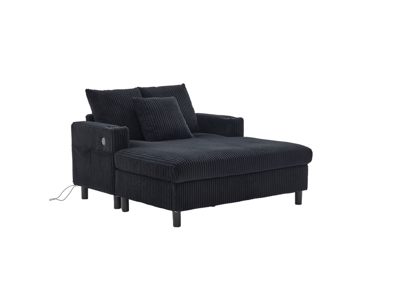 Chaise longue, fauteuil lounge, porte-gobelets, port usb, éclairage led  - Conforama B