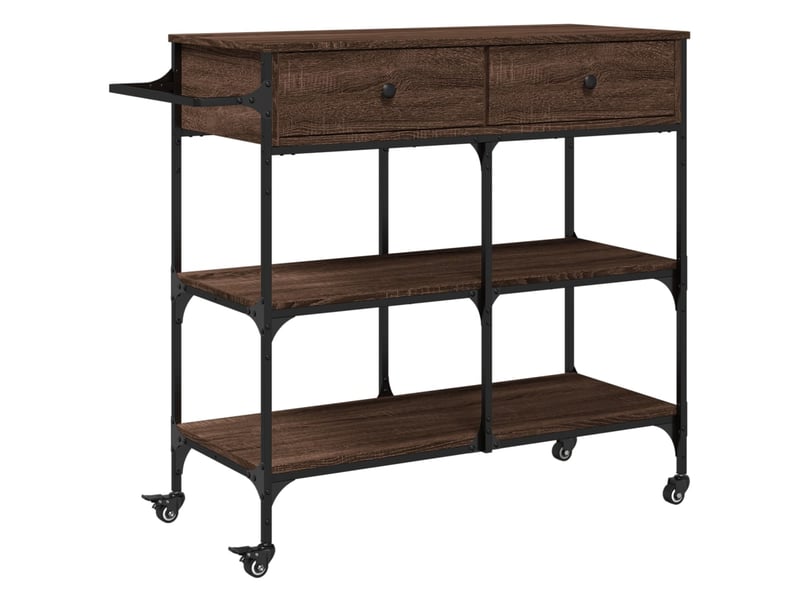  Desserte de cuisine, chariot de rangement chêne marron 105x42x95 cm bois d'ingénierie  - Conforama A