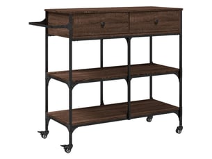 Desserte de cuisine, chariot de rangement chêne marron 105x42x95 cm bois d'ingénierie