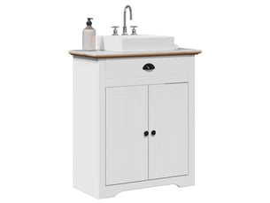 Armoire de lavabo de salle de bain, cabinet de salle de bain bodo blanc marron 70x35x80cm cf65577