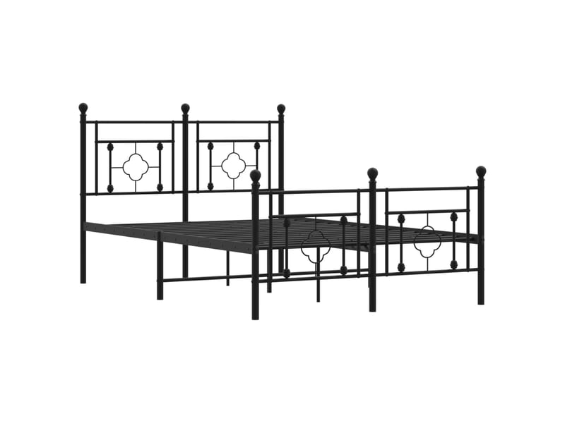 Lit double- lit adulte - cadre de lit métal sans matelas avec pied de lit noir 120x190cm - Conforama C