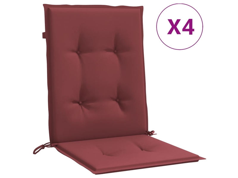  Lot de 4 coussins de chaise dossier bas rouge bordeaux mélangé cf59416  - Conforama A