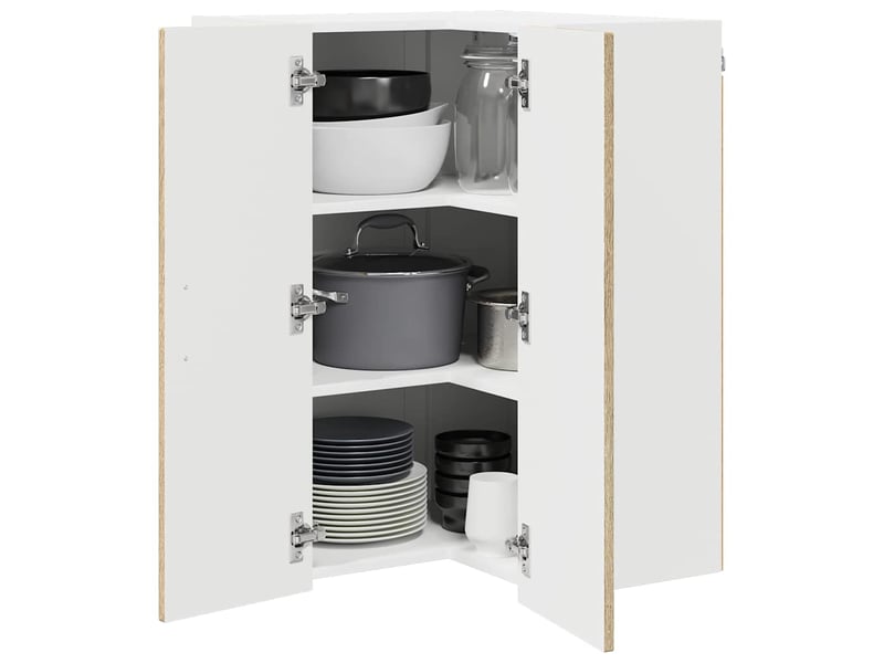  Meuble mural de cuisine, armoire d'angle cuisine lucca chêne sonoma 57x57x80cm  - Conforama C