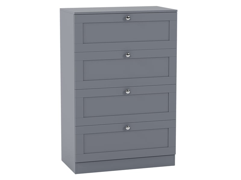  Commode altino 4 tiroirs, chambre, rangement vêtements, meuble, 99x65x36cm, gris 3332183 - Conforama A