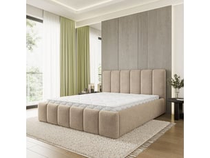 Lit coffre 180x200 cm <strong>MASSENO</strong> <strong></strong> coloris beige