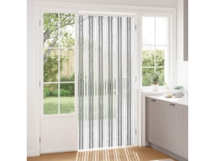 Rideau anti-insectes, moustiquaire en chenille gris et blanc 100 x 220 cm cf43451