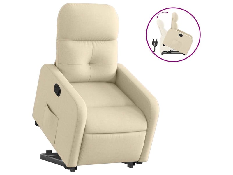  Fauteuil inclinable salon, fauteuil relax crème tissu shl32944  - Conforama A
