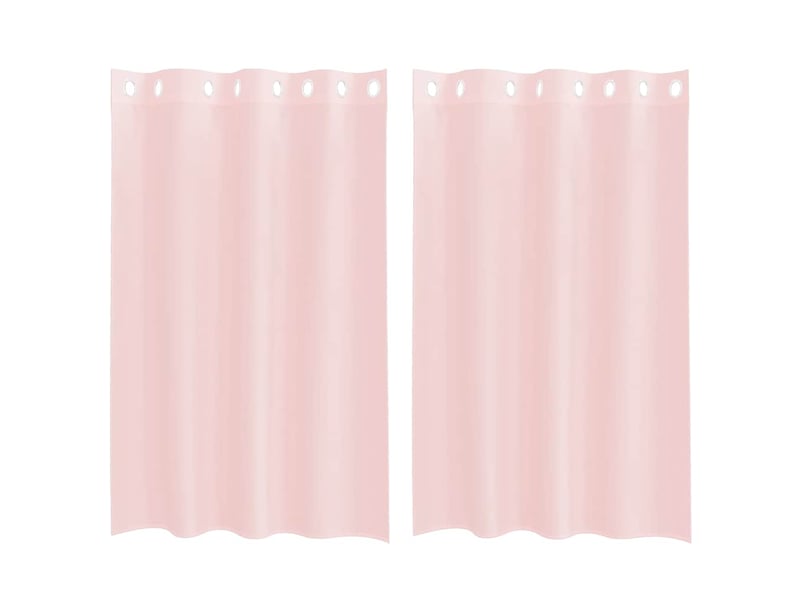  Lot de 2 rideaux en voile, voilages avec œillets rose clair 140x175 cm cf44402  - Conforama A
