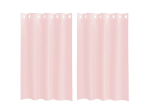 Lot de 2 rideaux en voile, voilages avec œillets rose clair 140x175 cm cf44402