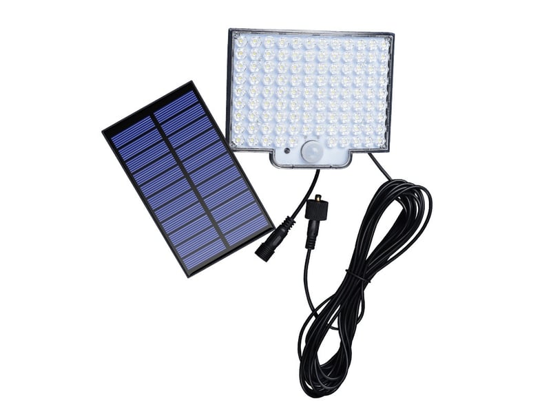  Kit de panneau solaire avec luminaire 106 led – spot solaire ip65 étanche  - Conforama A