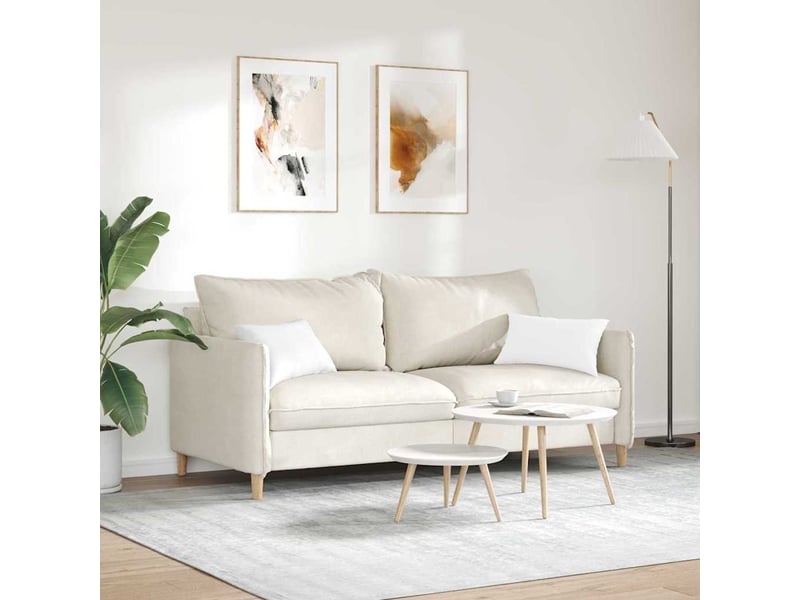Lot de 2 coussins de canapé, coussins décoratifs tissu blanc 50 x 30 cm cf58765 - Conforama D