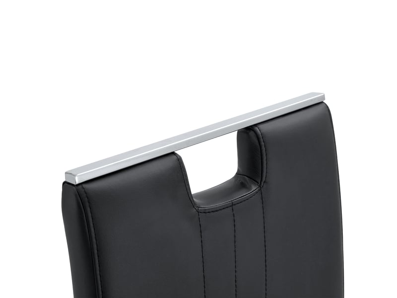  Lot de 4 chaises de salle à manger,52x40,5x98 cm,ergonomiques,pu,noir  - Conforama E