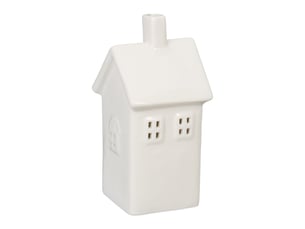 Photophore en forme de maison ambiance cosy déco intérieur 18 x 12 x 12 cm en porcelaine blanche 13_0015196