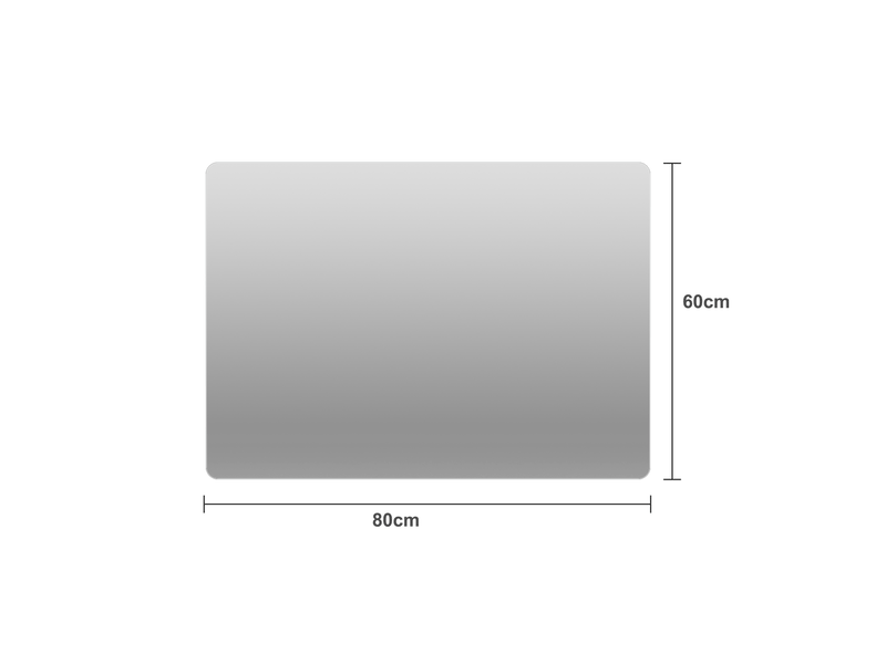  Miroir mural sans cadre à coins arrondis en verre 60 x 80 cm W3700P436496 - Conforama C