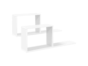 Lot de 2 étagères flottantes, étagères murales blanc 80 x 15 x 30 cm cf42824