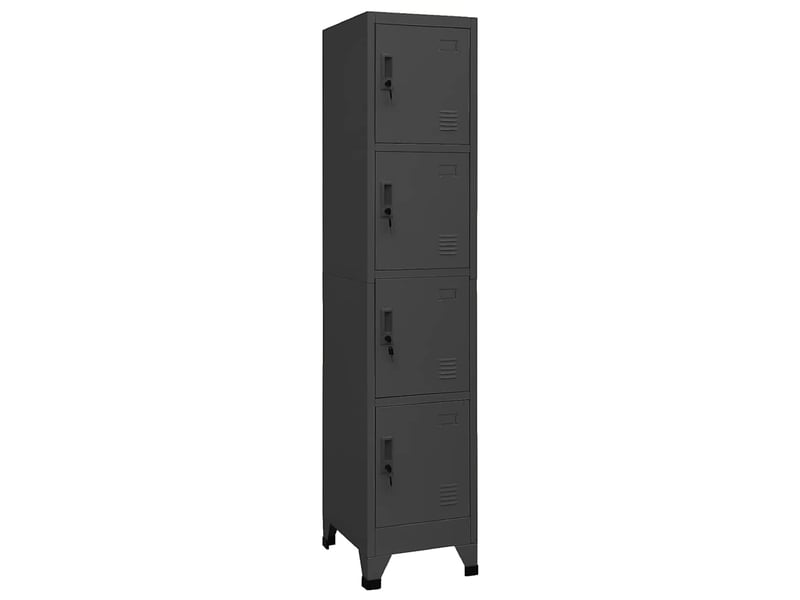  Armoire à casier, rangement de bureau anthracite 38x45x180 cm acier shl209  - Conforama B