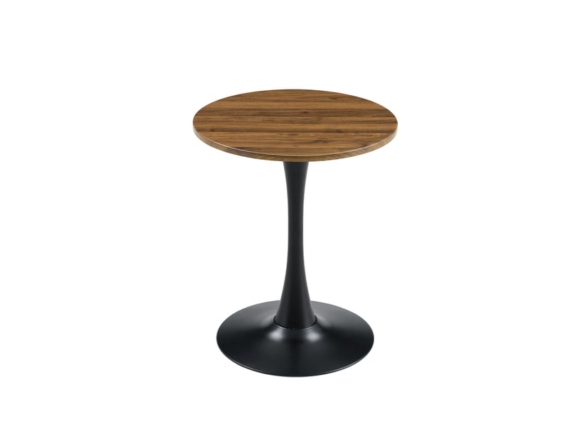  Table ronde, 60 cm, table style salon table d’appoint moderne plateau, plateau mdf, piètement métal, coloris noir  - Conforama A