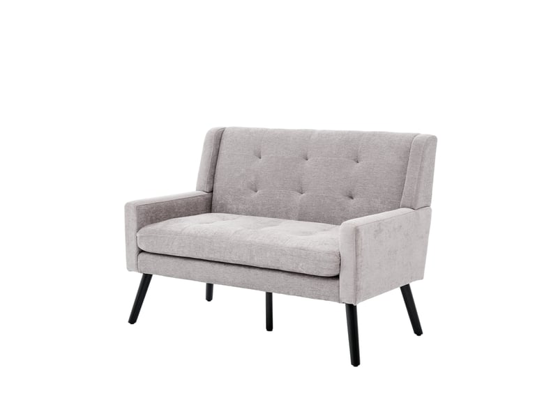  Banquette,120x75x88 cm,2 places avec capitonnage,lin,gris clair  - Conforama D