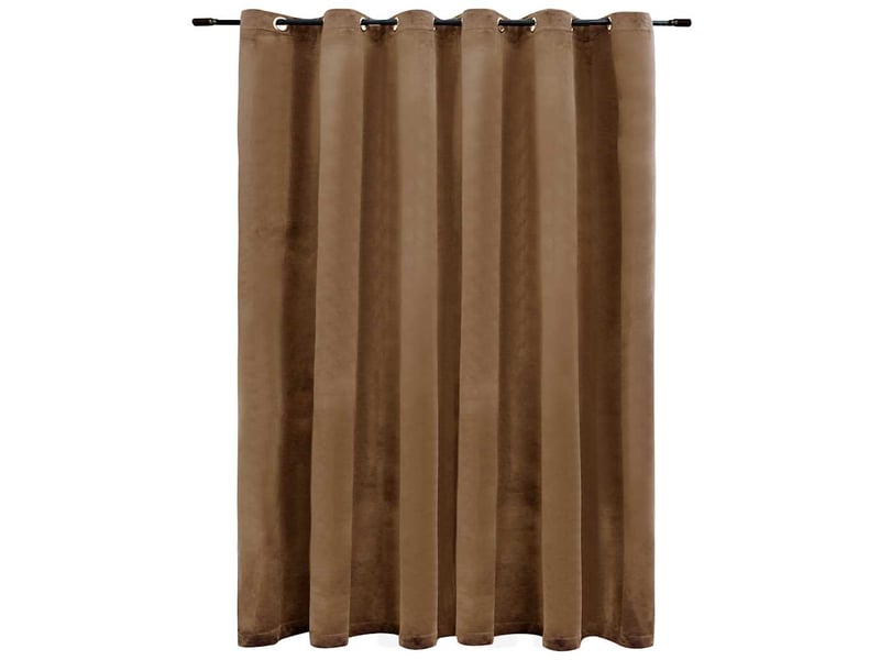  Rideau occultant, rideau black-out avec anneaux en métal velours beige 290x245 cm cf43951  - Conforama A