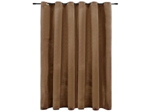 Rideau occultant, rideau black-out avec anneaux en métal velours beige 290x245 cm cf43951