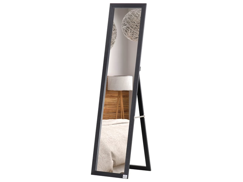  Miroir sur pied et mural rectangulaire miroir de sol pleine longueur dressing chambre salon noir dim. 37l x 37l x 154h cm  - Conforama B